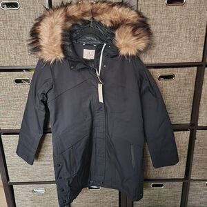 Martha Stewart Mid-Length Parka Removable Faux Fur Women's NWT